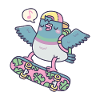 Lustige Skateboard-Taube