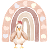 Huhn mit Herz-Regenbogen
