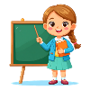 Klassenzimmerheldin Lehrerin Cartoon