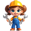Little construction heroine with tools
