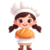 Little baker with bread