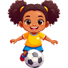Kleines Mädchen kickt Fußball