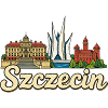 Szczecin Poland Philharmonic Castle Retro Sketch
