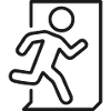 Notausgangs-Symbol Sicherheits-Fluchttür-Symbol