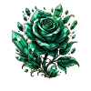 Green Crystal Rose Blossom