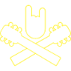 Crossed Guitars with Finger Horns