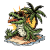 Alligator Sommer Comic