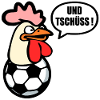 Abschied Tschüss Fussball - Hühner