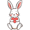 Bunny Rabbit with Heart Gift Birthday