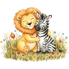 Löwe und Zebra Freundschaft