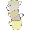 Pastel coffee cup stack