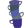 Stacked Indigo Cups