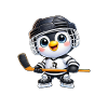 Cute Penguin Hockey Player Cartoon