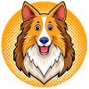 Langhaar-Collie (Comic-Porträt)