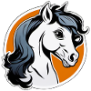 Tête de cheval graphique orange