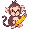Affe mit Banane Geschenk