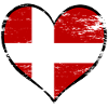 Drapeau du cœur du Danemark utilisé