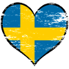 Sweden heart flag used