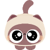 Chibi-Katze mit funkelnden Augen