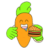 Karotten-Burger essen