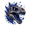 Crystal Dino Skull with Blue Crystals