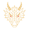 Gold Geometric Dragon Head