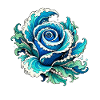 Blauer Rosen Wellenprint