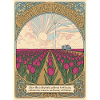 Champ de tulipes et éolienne