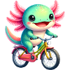 Petit Axolotl à vélo