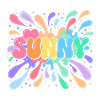 Sunny Rainbow Typography Blasenspritzer