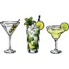 Three cocktails: lime mint