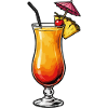 Cocktail tropical avec ananas et kirsch