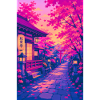 Neon Sakura Alley at Dusk