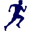 Silhouette bleue de course