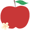 Karmesinroter Apfel mit Blüte