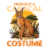 Caracal in human costume