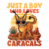 Just a boy who loves caracals.