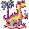 Dinosaurier brontosaurus Sommer