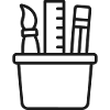 Art Tools in Pot Illustration