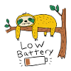 Low Battery: Funny Lazy Sloth