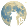 Katzen-Silhouette mit Herz im Mondlicht