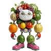 Fruchtroboter mit Gemüsekern