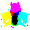 Graphically bright horse motif