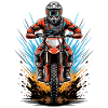 Motorrad-Stunt im Farbschock