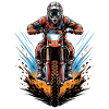 Graphique d’attaque frontale du motard