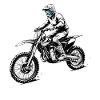 Motocross racer in flight