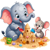 Sand Art Friendship Elephant Mouse