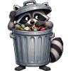 Waschbär im Abfalleimer: Recyclingheld