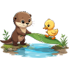 River Friend Otter and Duck