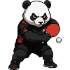 Boxeur de tennis de table panda